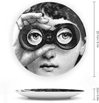 Lina Cavalieri Plate, Wall Decorative Plate, Mysterious Face Plate Wall Hanging Decoration,Including Bracket And Special Spring HooK, (Style-8, 8inch)