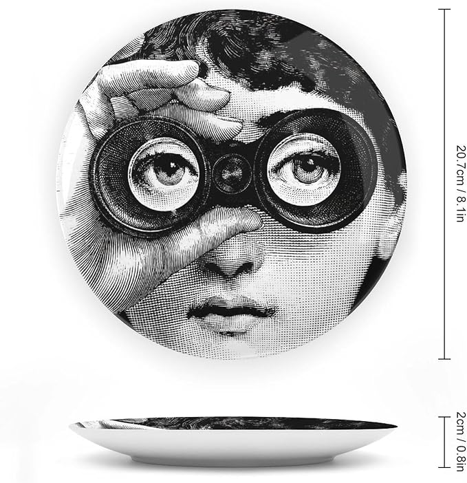 Lina Cavalieri Plate, Wall Decorative Plate, Mysterious Face Plate Wall Hanging Decoration,Including Bracket And Special Spring HooK, (Style-8, 8inch)