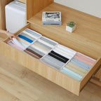 Qozary 4 Pack Drawer Organizers for Clothing, 8 Grids Foldable Closet Organizers and Storage Bins for Bedroom, Dresser Organizer Boxes for Thin T-shirts, Tank Tops