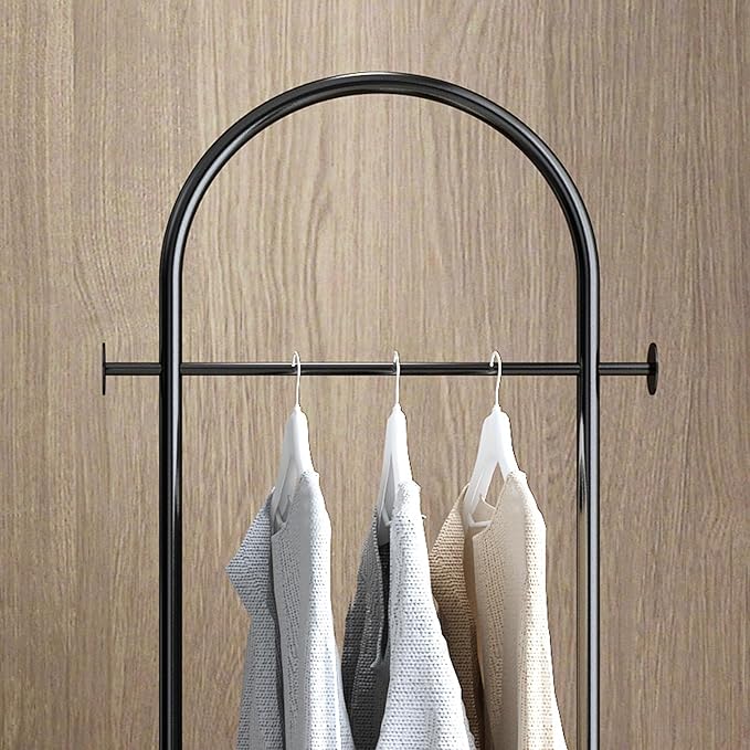 Freestanding Clothing Rack with Marble Base,Modern Black Arch Garment Rack for Small Spaces,Sturdy Metal Coat Rack,Clothes Racks for Hanging Clothes in Bedroom,Closet,Entryway,Boutique Display