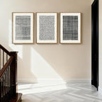 BINCUE Abstract Line Wall Art Set of 3 Modern Neutral Black Wall Decor Geometric Minimalist Artwork Framed Black Wall Pictures Abstract Black Wall Art Neutral Minimalist Artprints for Living Room Bedroom Office Bathroom 24"x36" Gift