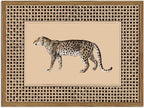 Vintage Leopard Wall Art Cheetah Safari Wall Decor Paintings, Wildlife Animal Poster Canvas Prints Aesthetic for Living Room Bedroom 16x24 inch Wood Framed