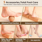 Cork Balance Board Foot Recovery & Balance Training Kit with Toe Separators, Massage Ball & Resistance Bands Plantar Fasciitis Relief, Foot Strengthening, Stability & Mobility for Sports & Outdoors