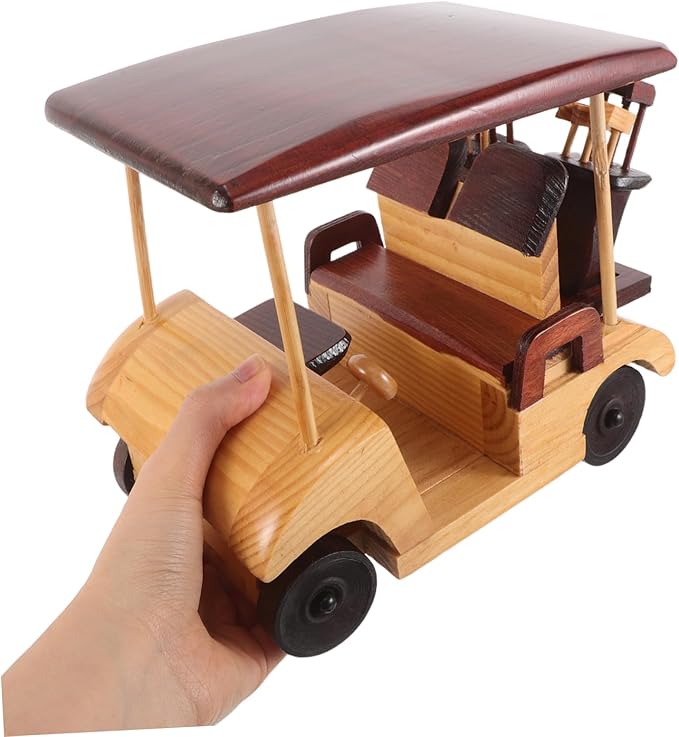 Kisangel Rustic Wooden Car Model Handmade Vintage Vehicle Ornament for Home Decor Office Desktop Antique Decoration Retro Lovers and Collectors