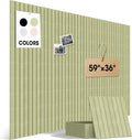 Large Cork Board for Walls 59" x 36",15 Pack 12"X12"Felt Bulletin Board Tiles with 120 Adhesive Tabs,Cork Board Alternative for Office Decor, Push Pin Board Wall Organizer-Sage Green