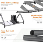 Heybly Luggage Rack for Guest Room, Pack of 2, Steel Folding Suitcase Stand with Storage Shelf for Bedroom, Hotel, Foldable Steel Frame, Guest Room, 26.2" L x 14.4" W x 20.5" H, Gray HLR004G2