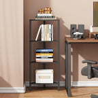 TUTOTAK Corner Shelf, 4-Tier Corner Bookshelf for Small Space, Narrow Display Corner Shelf Stand with Storage Rack, for Living Room, Bedroom, Black BS05BK004
