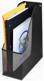 YBM HOME Mesh Steel Magazine File Holder (12, Black)
