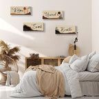 ONIZHITY 4 Pcs Boho Bathroom Decor with Relax Soak Unwind Breathe Relaxing Quotes Bohemian Wooden Hanging Wall Art Farmhouse Abstract Decoration for Bedroom Living Room Office (10X4 Inch)