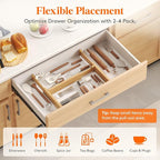 Lifewit 2.4" High 8 Pack Bamboo Drawer Dividers 33-42cm/13-16.5" Adjustable Wooden Drawer Organizer for Clothes/Utensils, Expandable Drawer Separator for Dresser/Kitchen/Bedroom/Office Organization