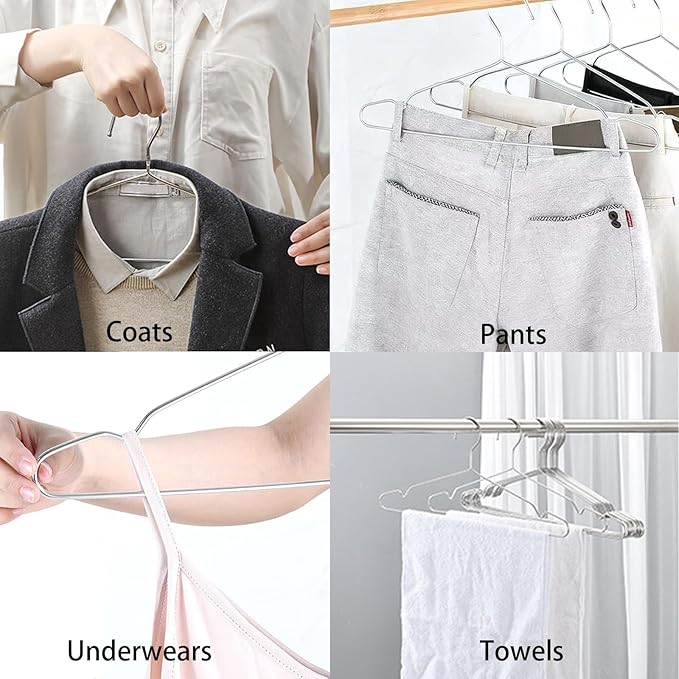 Wire Hangers 10 Pack Clothes Hangers Heavy Duty Metal Coat Hanger Stainless Steel Thin Hangers 16.5 inch