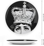 Lina Cavalieri Plate, Wall Decorative Plate, Mysterious Face Plate Wall Hanging Decoration,Including Bracket and Special Spring Hook, 8inch, Style12