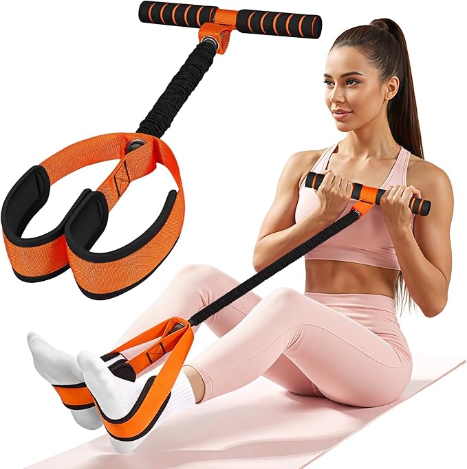 Pedal Resistance Bands with Handles, Upgrade Women Exercise Bands for Full Body Training, Core, ABS, Legs, Glutes, Arms, Pilates, Physical Therapy, Strength, Sit Up Equipment for Home Workout