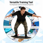 Goplus Balance Board Trainer for Adults, Wooden Balancing Board with Cork Roller and Storage Rack to Exercise and Build Core Strength, Wobble Board for Skateboard, Snowboard
