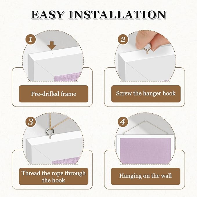 DOLLAR BOSS Bulletin Board with Linen Double-Sided 36" x 24" Linen Cork Boards for Walls Picture Display Vision Board for Office Home School Framed Picture Pin Board, 20 Pushpins 10 Clips, Purple