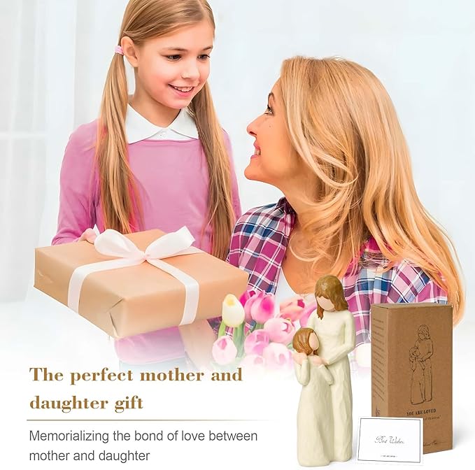 Gifts for Mom from Daughter, Mom and Daughter Figurines, Mother of The Bride Gifts Meaningful for Mother's Day Christmas Birthdays