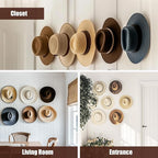 2.8 Inch Hat Hooks for Wall - (8 Pack) Cowboy Hat Rack, Strong Adhesive Cap Holder, Organizer for Baseball Caps, Western Room Decor - White