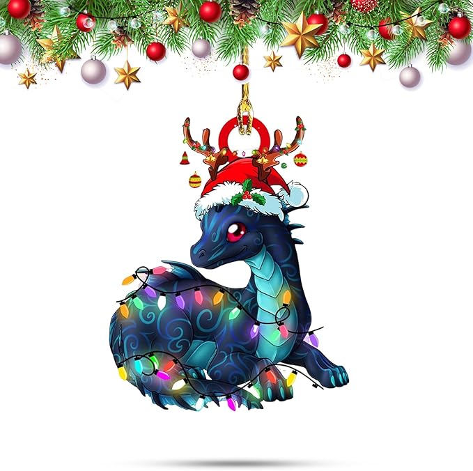 Gytera 2025 Dragon Christmas Ornaments for Tree Decorations- Dragon Hanging Acrylic Christmas Decorative Hanging Ornaments