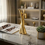 Golden Legs Sculpture - Elegant Resin Statues for Aesthetic Shelf Decor, Office Desktop & Cabinets | 3.35" D x 1.57" W x 8.46" H, Straight Legs