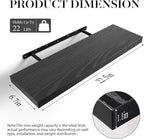 BAYKA Floating Shelves for Wall, 22.5 inches Black Wall Shelves for Bathroom, Bedroom, Living Room, Kitchen & Book, Hanging Display Decor Organizer Shelf with 22 lbs Capacity