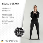 THERABAND Professional Resistance Band, Black Level 5 Special Heavy, 5 ft Exercise Band for Physical Therapy, Strength Training, Upper and Lower Body Workouts, Yoga and Pilates