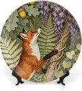 Art Nouveau William Morris Flowers And Foxes Vintage Plates of 6", 7", 8", 10", Custom Christmas Bone China Decorative Plate, Custom Gifts, Office Festival Decorations Household, with Display Stand