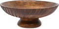 EDHAS Mango Wood Decorative Wooden Bowl Hand Carved Home Decor for Dining Table Center, Living Room, Kitchen Décor (12" x 12' x 4.75")