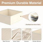 Drawer Organizer Clothes & Dresser Organizers - 12 Pack Foldable Drawer Dividers, Baby Clothes Organizer & Nursery Storage for Sock, Underwear, Bra, Belt, Closet and Dresser Drawer Organizers (Beige)