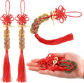 2PCS Chinese Knot Tassel, Feng Shui Good Luck Charms, Metal Gourd with 5 Coins Good Luck Gifts, Bring Wealth, Health and Peaceful for Cars, Furniture, Bags, Homes, and Offices