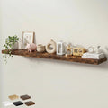 Floating Shelves for Wall 72 in x 9.3 in Deep, Wall Mounted Rustic Wood Shelf with Invisible Brackets for Storage & Display, Living Room Bedroom Bathroom, Brown, 1 Pack