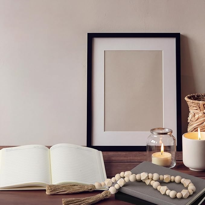 Feifeiya 3 Pieces Faux Decorative Books Set for Home Decor Fake Book for Shelves Coffee Table Stacked Linen Covered Display Notebook with Wood Bead Bookend Gift for Living Room(Modern Black)