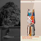 Scarf Hanger 2 Pack 24 Storages,Purse Hanger with 360 Swivel Hook,Scarf Organizer Scarf Hangers for Closet,for Scarves, Shawl,Belt,Purse & Baseball Cap