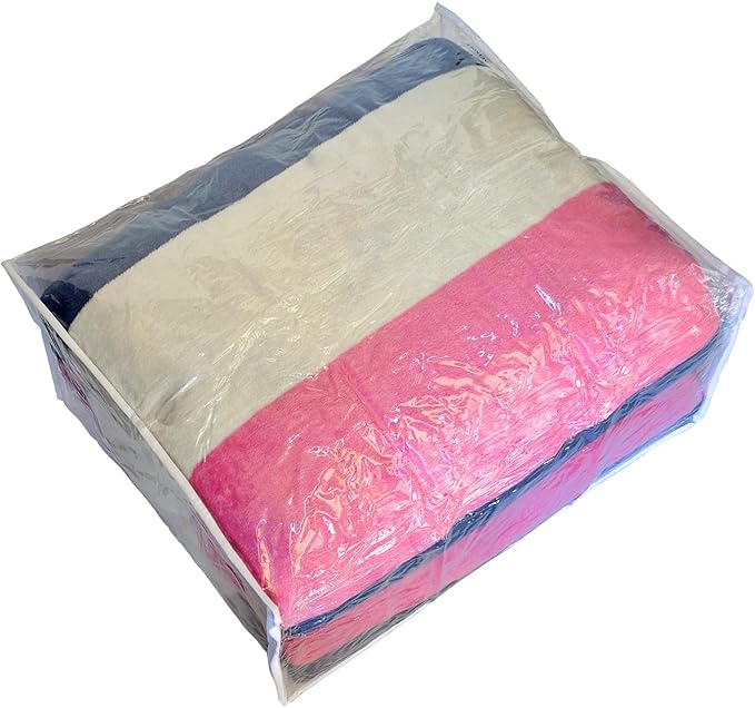 Clear Vinyl Storage Bags with Zipper 24x20x11 Inch, Clothes Bag Organizer, Space Saver PVC Comforter Clear Storage Bags for Blanket, King Size Pillows Storage,Linen Storage (3 Pack)