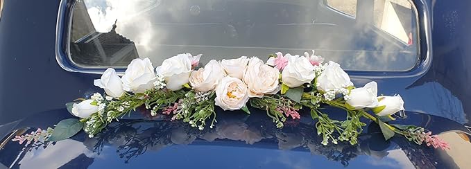 Arch Flowers, OrgMemory Artificial Floral Swags, 20" Length in Bent, Decorative Swag, Artificial Flower Swag for Door Party Wall Home Decor (Champagne)