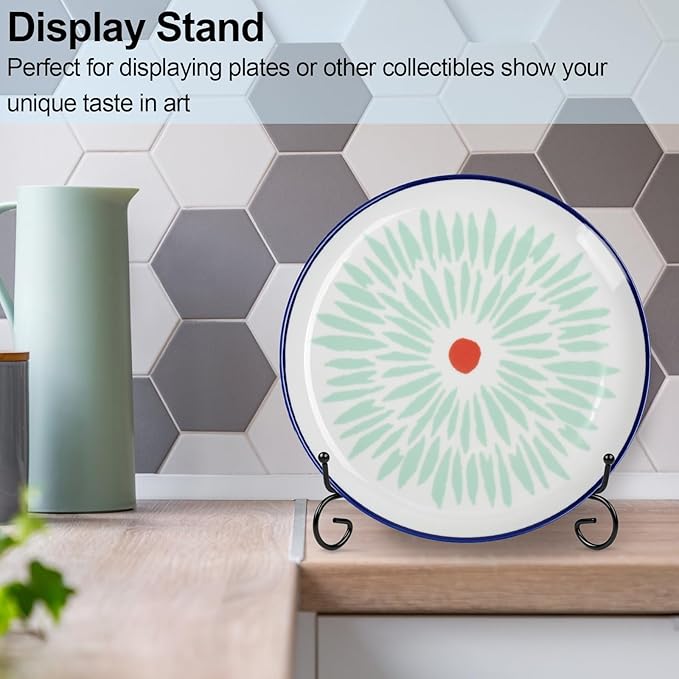 Vivinin 2 Pack Plate Stands - Metal Frame Holder & Artwork Display, 8 Inch Picture Frame Stand for Tabletop Art, Photo & Platter