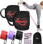 Ankle Resistance Bands with Cuffs, Resistance Bands for Working Out, Home Gym Workout Equipment for Women, Pilates Exercise, Hip, Leg, Glute Ankle Weights Training- Exercise Guides Included