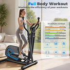 Elliptical Exercise Machine for Home, 16-Level Magnetic Resistance Elliptical Trainer with Hyper-Quiet Drive, 15.5IN AStride, LCD Monitor & App Support, 350LBS Weight Capacity