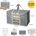 BALEINE 6-Pack Oversized Moving Bags with Reinforced Handles, Heavy-Duty Storage Tote Moving Supplies for Packaging, Camping (Gray w/Window, 6-Pack)