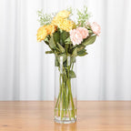 WGVI Quality Thick Weighted Clear Cylinder Glass Vases, 4" W x 12" H, Flower Arrangement Floating Candle Holders Wedding Centerpiece Terrarium Planter Floral Storage Container, Bulk Wholesale, 12 Pcs