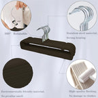 Pants Hangers Non Slip - 20 Pack Velvet Hangers for Closet - Thin Space Saving Clothes Hanger - Strong, Durable, Perchas Terciopelo with 360° Rotatable Hook for Jean, Tank Top, Bra, Shorts (Black)