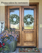 Vlorart 24-26 Inch Artificial Spring Summer Greenery Christmas Wreaths for Front Door Green Eucalyptus Leaf Wreath Decor Boxwood with Big Berries for Farmhouse Outside Year Round