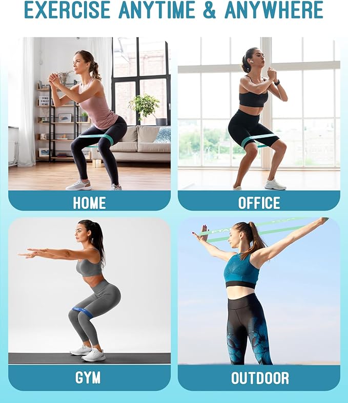 Resistance Bands for Working Out, Exercise Bands with 5 Resistance Levels, Natural Latex Resistance Bands Designed for Home Fitness, Strength Training and Flexibility Exercises