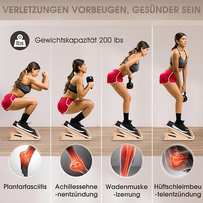2-in-1 Slant Board & Balance Board for Adults, Adjustable Incline Board and Calf Stretcher Slant Board for Squats, Stretch Board for Knees Ankle Heel Feet Leg