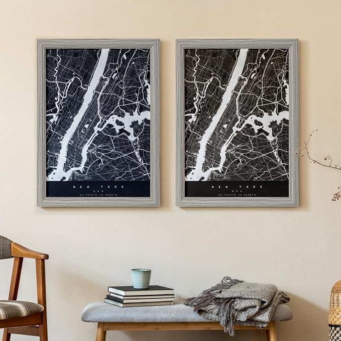 KTKDE Studio Gallery 20X30in Select picture Frame Set of 3, Grey Wooden frames Display Poster, Posters & Art Prints for Artwork Wall Vertical or Horizontal Display best gift