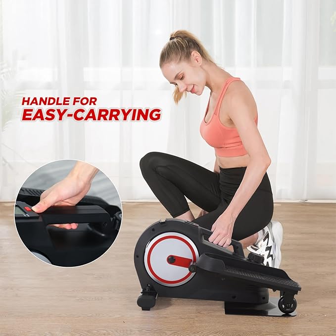 Under Desk Elliptical Machine, Portable Pedal Training Machine for Senior Exercise, Magnetic Mini Ellipse Machines Leg Exerciser Stair Stepper for Home with Resistance for Sitting or Standing