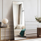 DUMOS 59"x16" Full Length Mirror, Full Body Mirror with Aluminum Alloy Thin Frame, Standing Mirrors with Leaning or Hanging, Suitable for Bedroom, Livingroom, Cloakroom, Black