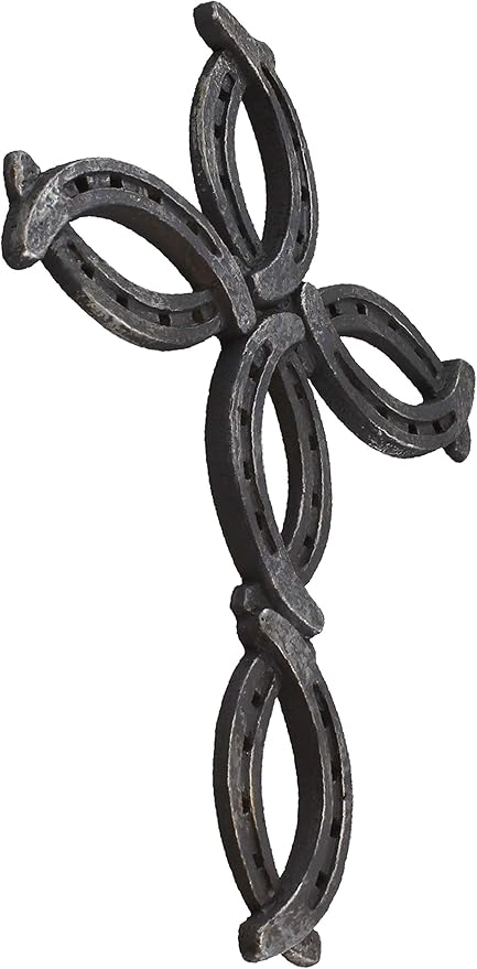 Deleon Collections Decorative Horseshoe Wall Cross - Rustic Spiritual Art Sculpture