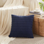 Fancy Homi 4 Packs Decorative Throw Pillow Covers for Living Room Couch Bed, Modern Farmhouse Boho Home Décor Accent Cushion Case, 18" x 18", Navy Blue