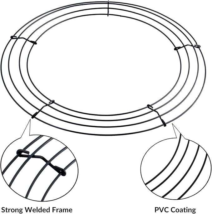 Pack of 2 12 Inch Wire Wreath Frame – Heavy-Duty Round Metal Wreath Form for DIY Crafts, Floral Arrangements, Christmas Wreaths, Holiday Decorations, and Wedding Home Décor Projects