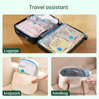 BRODI Travel Vacuum Bags With Pump - Compression Storage Bags for Space Saving & Luggage Essentials (10 Combo Pack)
